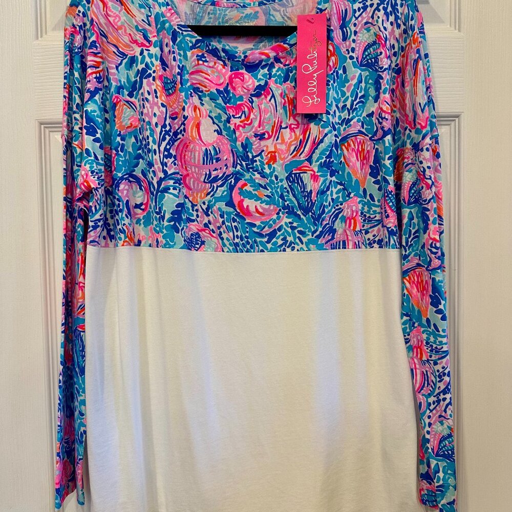 NWT LILLY PULITZER Finn Top in Treasure Trove Womens Large Long Sleeve So Soft!